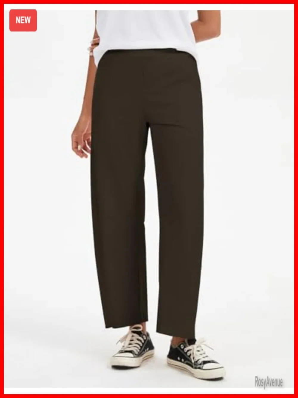 Mid Rise Palazzo Trousers Hidden Elastic Quick Dry Wide Leg Crop Ankle Length